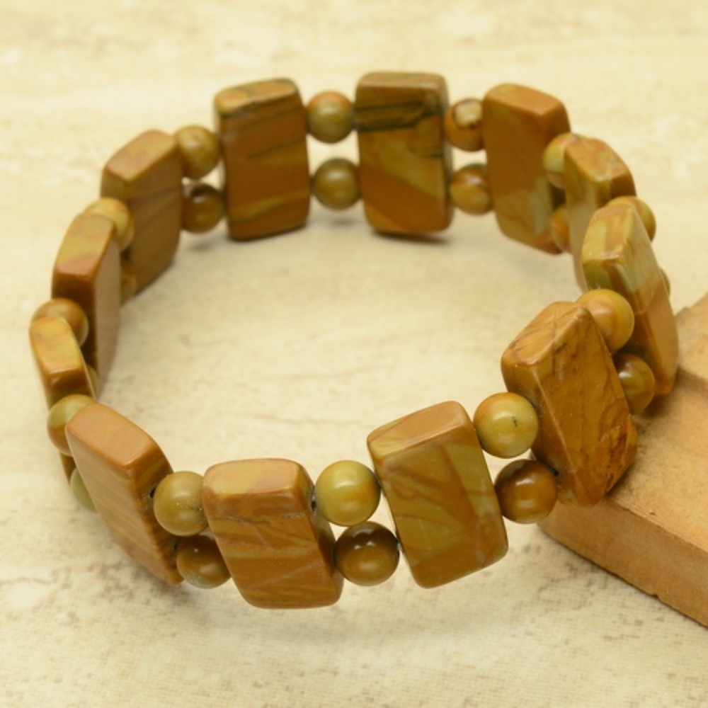 Geometric Stone Beaded Bracelet